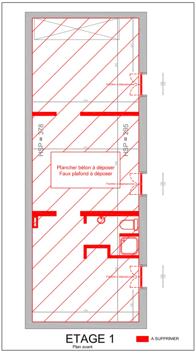 Plan de démolition de l’étage
