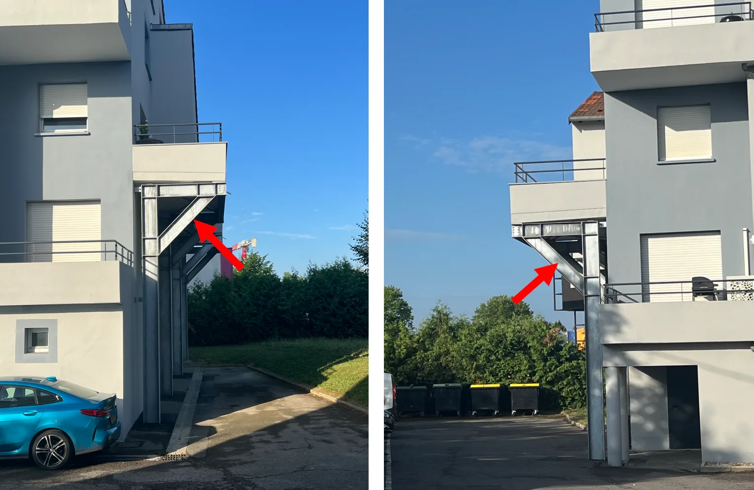 Balcons penchés renforcés par des IPN