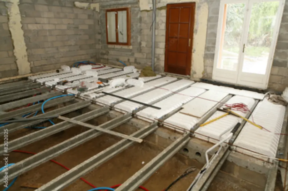 Plancher en poutrelles et hourdis polystyrène