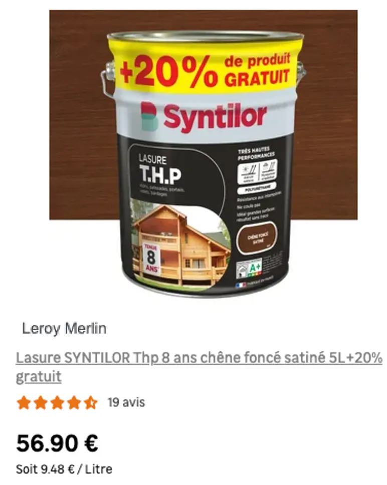 Exemple de lasure pour bois extérieur