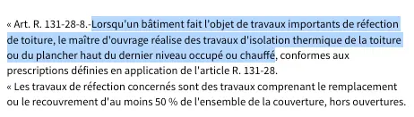 Décret relatif aux travaux d’isolation embarqués