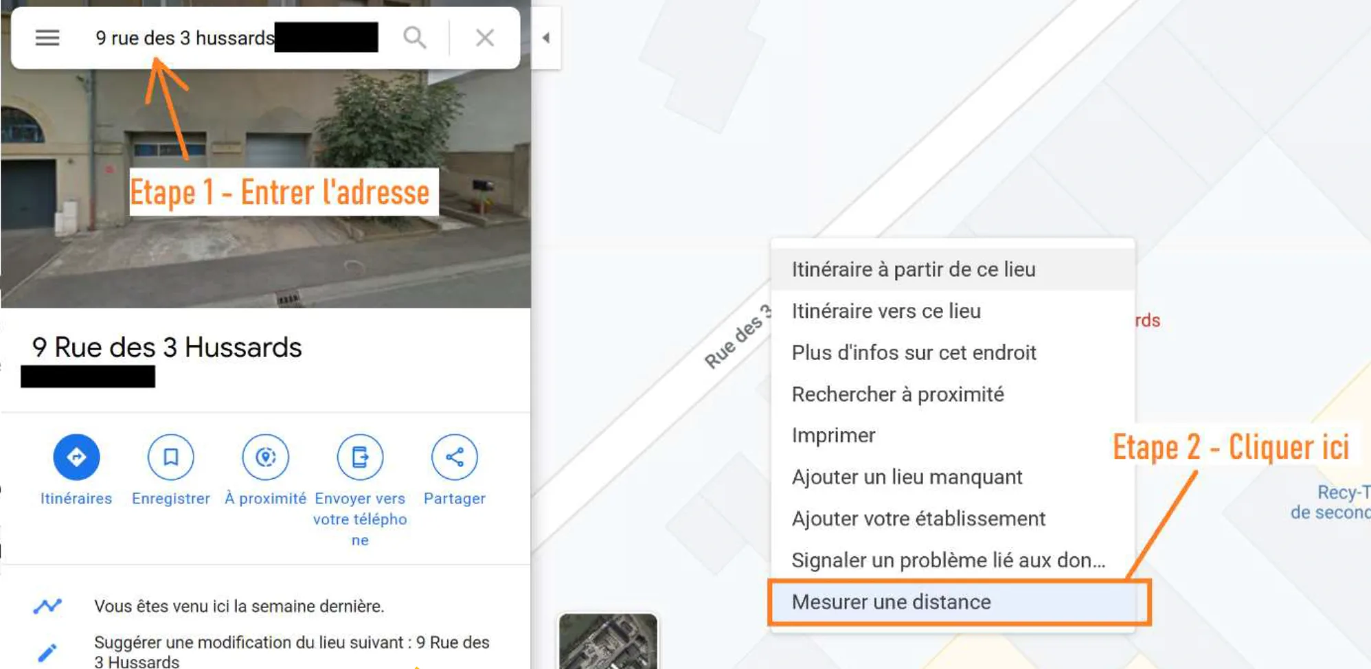 Recherche d’une adresse dans Google Maps