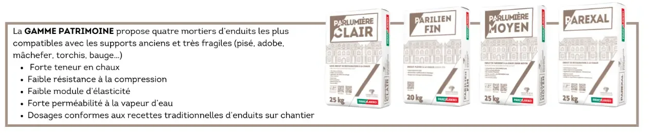 Gamme Patrimoine ParexLanko compatible avec les supports anciens et fragiles