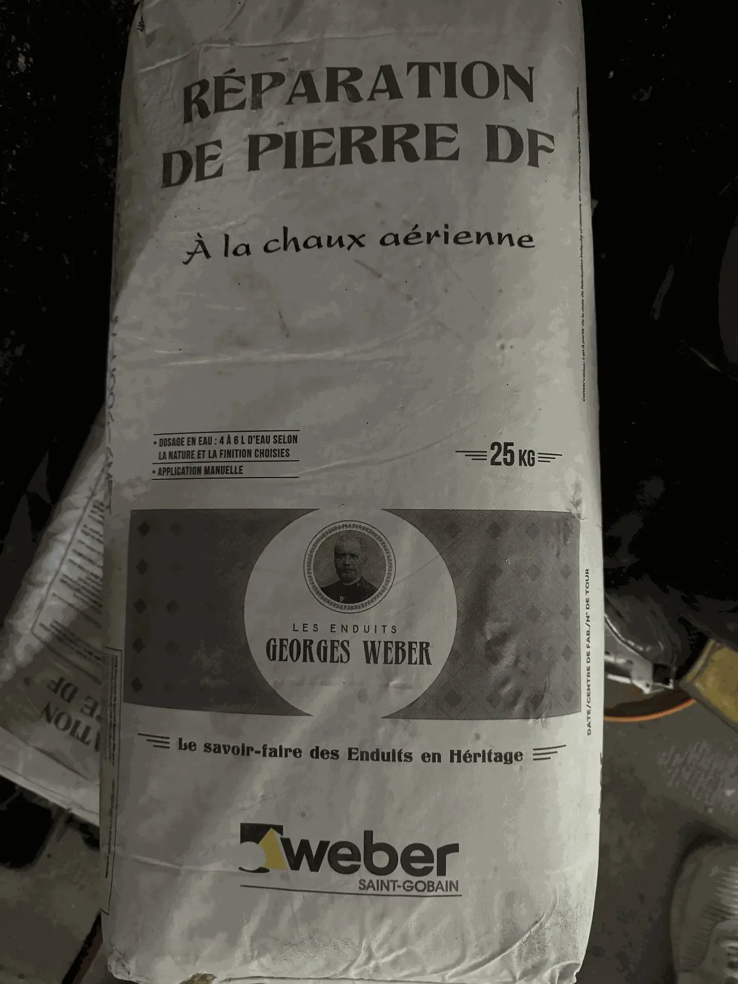 Sac Weber de mortier de réparation de pierre à la chaux aérienne