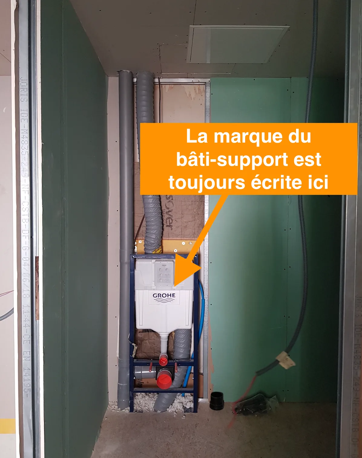Marque bâti-support visible avant placo