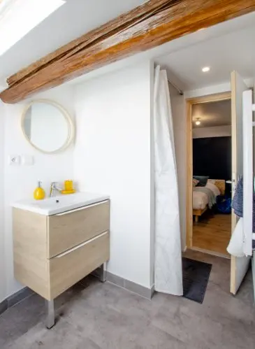 Douche 3 murs avec rideau de douche