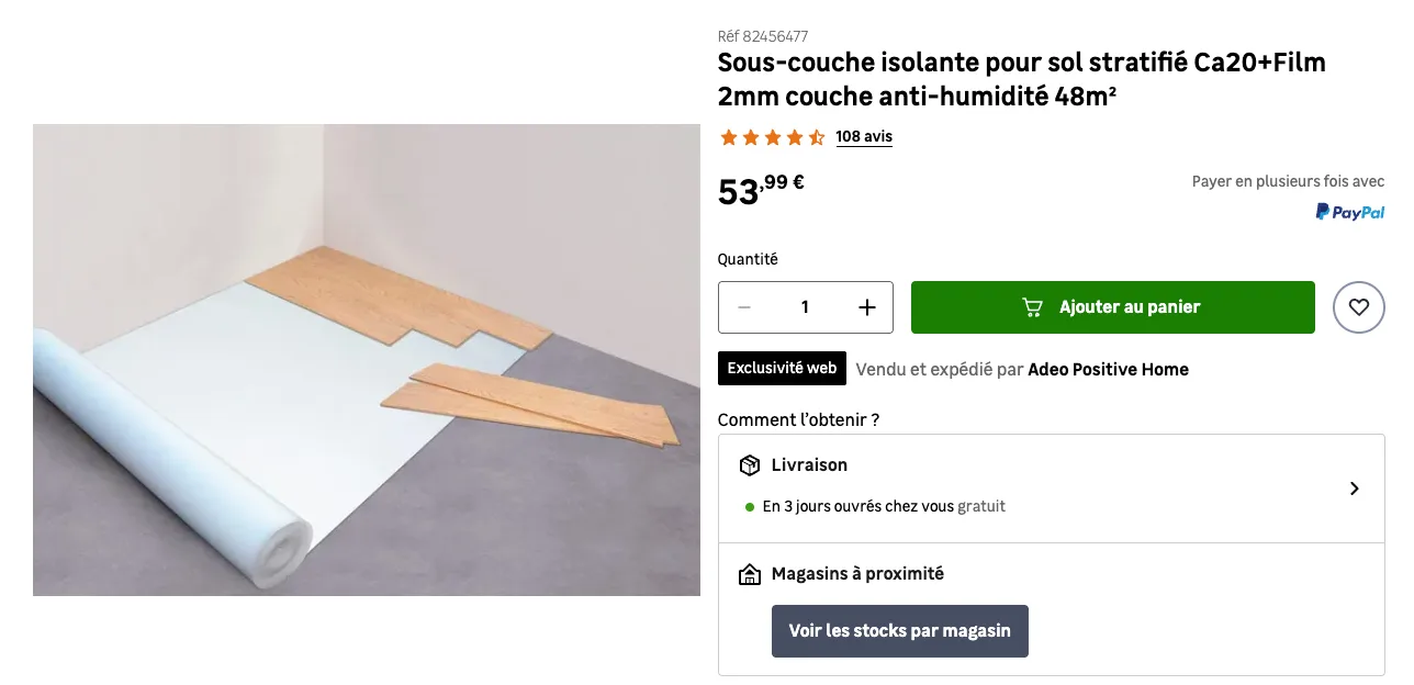 Sous-couche isolante Leroy Merlin